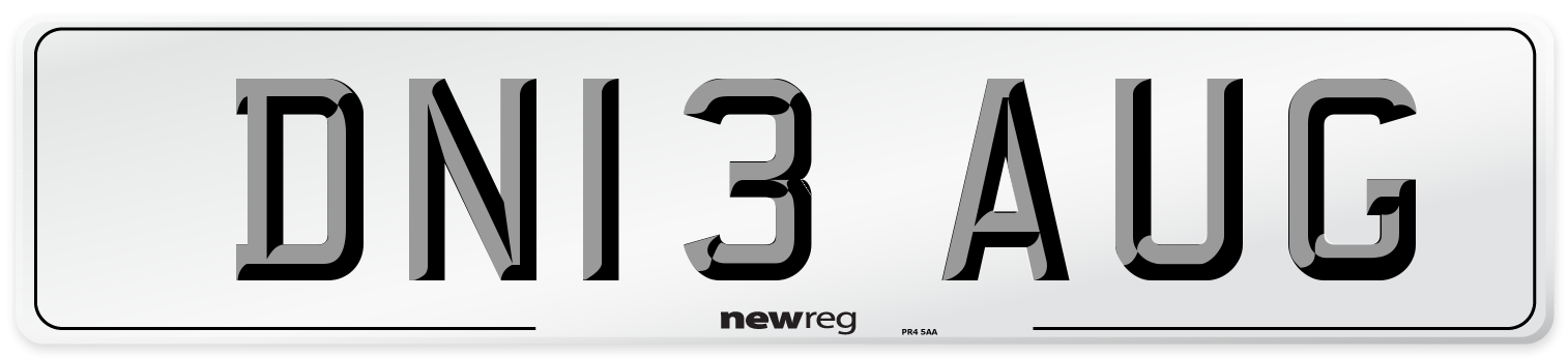 DN13 AUG Number Plate from New Reg